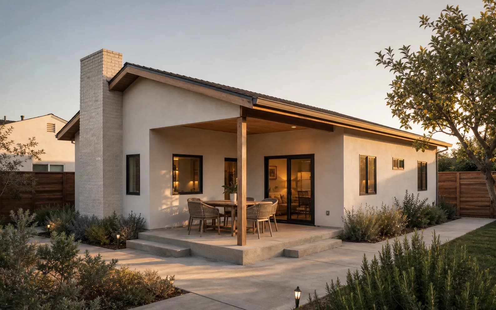 1000 SF ADU Floor Plan - Exterior View