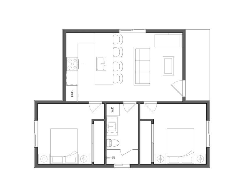 Site survey drawing showing sloped Berkeley backyard before ADU construction