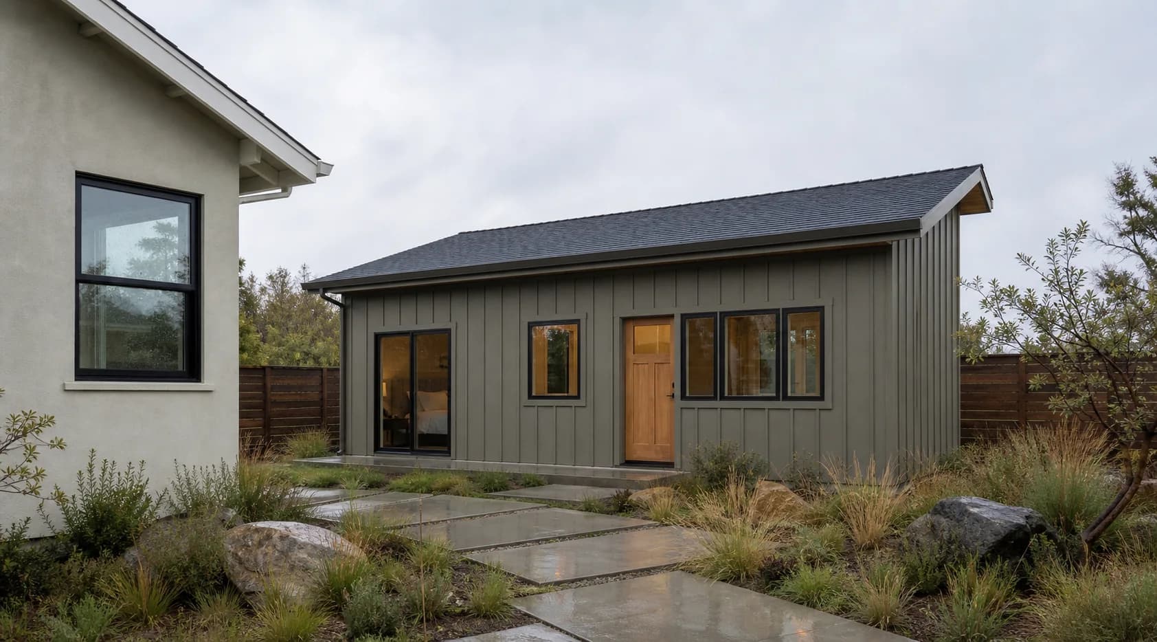 900 SF ADU Floor Plan - Exterior View