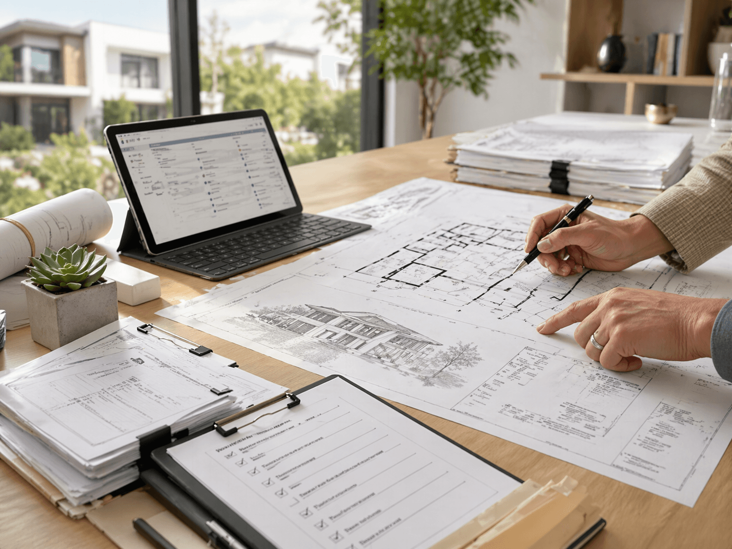Building permit application and plan check