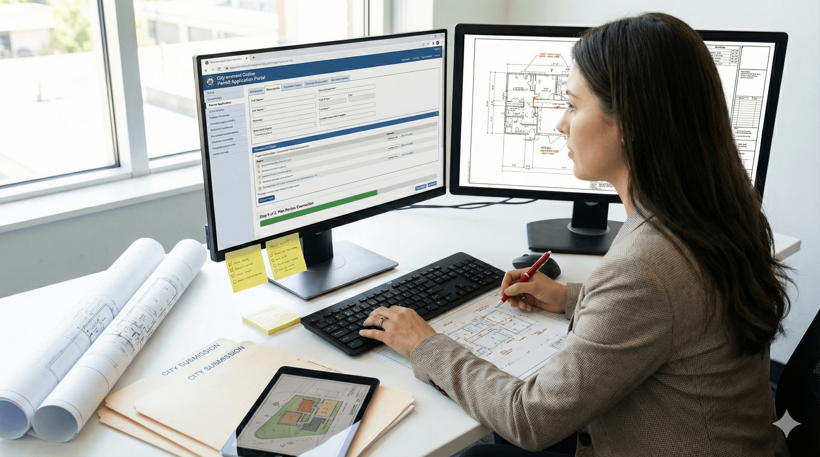 Los Angeles permit application and review-path planning