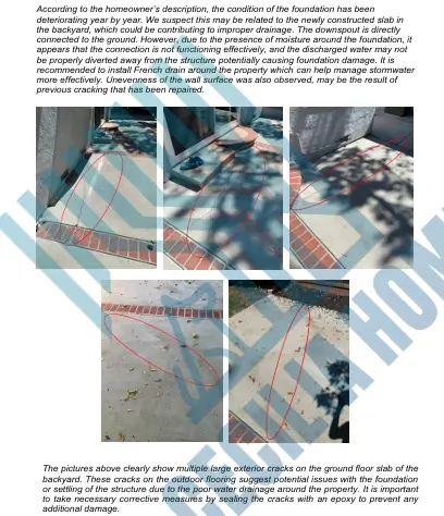 French drain system detail