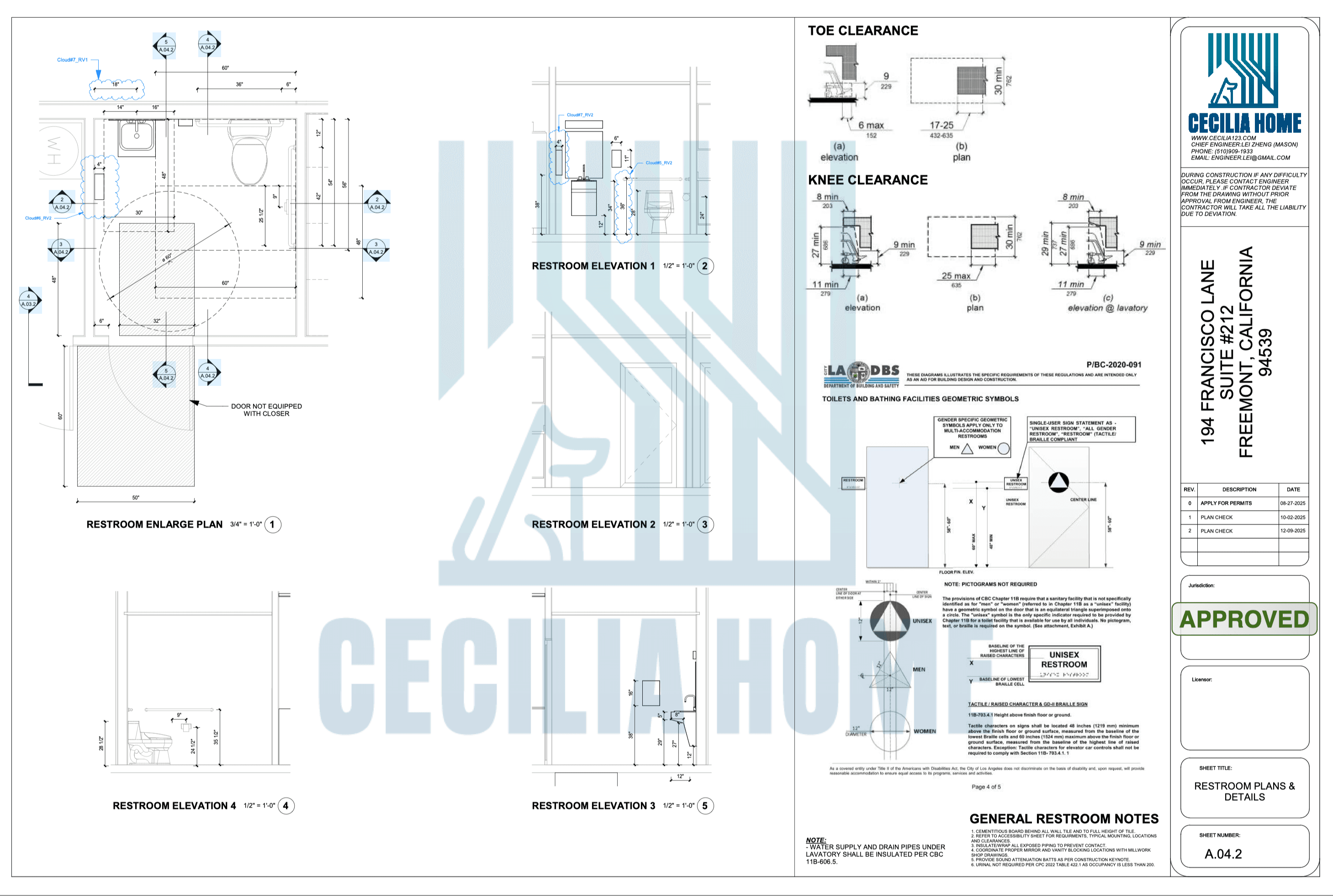 City-stamped construction documents