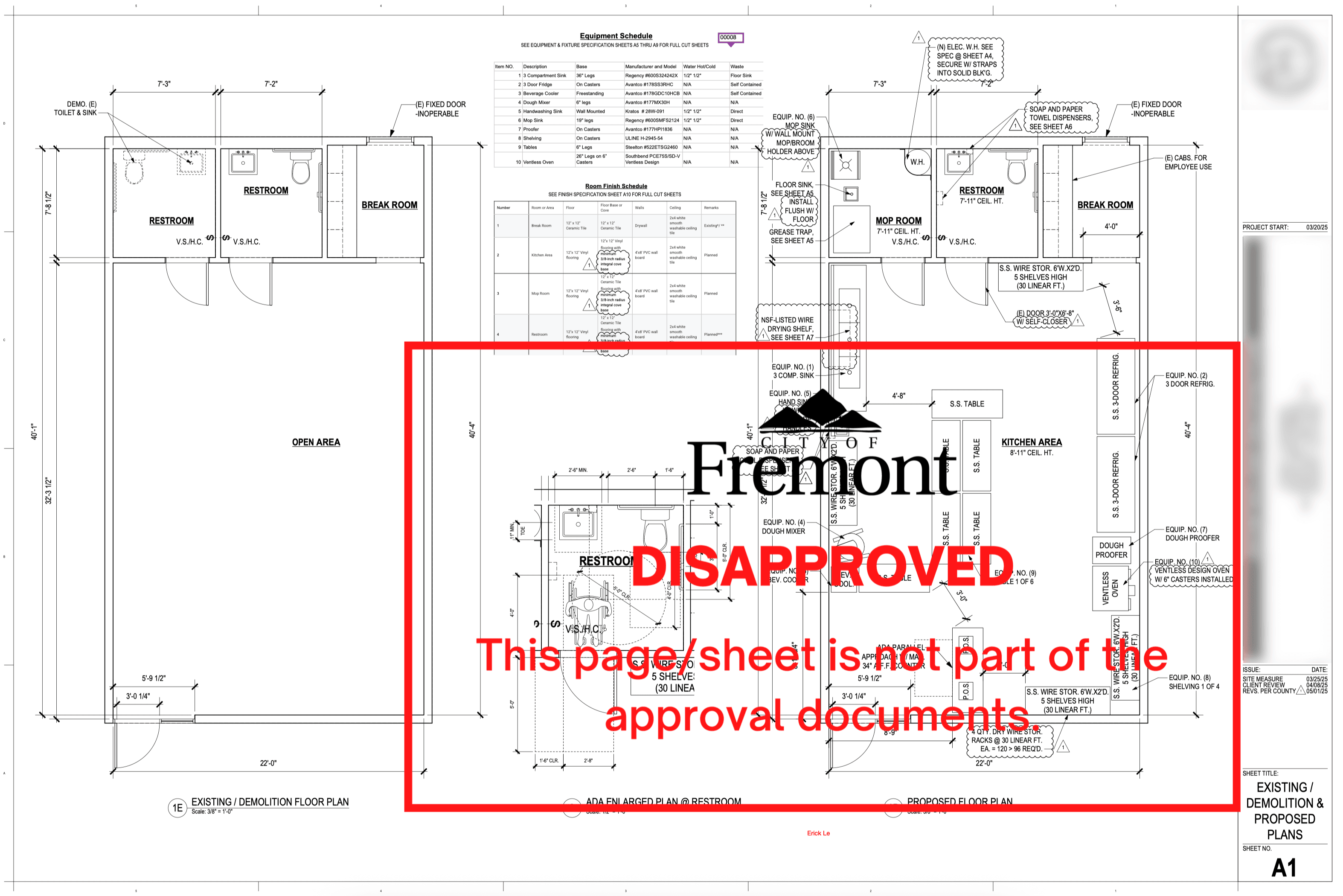 Plan check rejection comments highlighting plumbing deficiencies