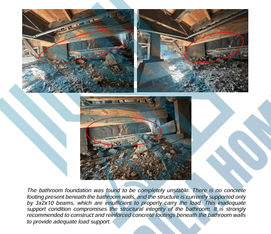 Crawl space moisture and mold damage