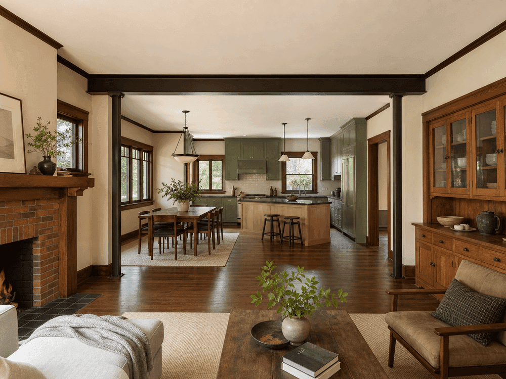 Oakland Craftsman opened with a 22-foot exposed steel beam