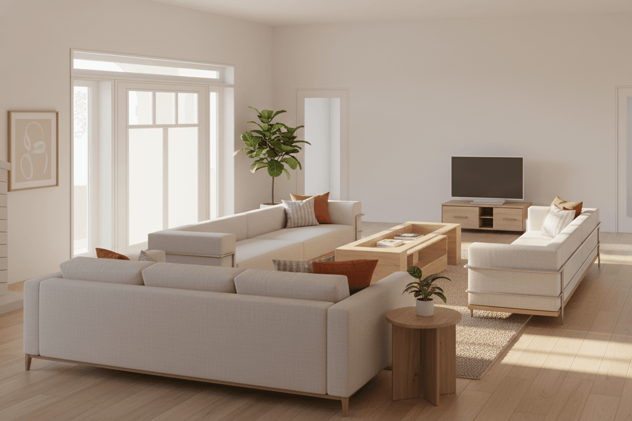 Finished bedroom interior after remodeling