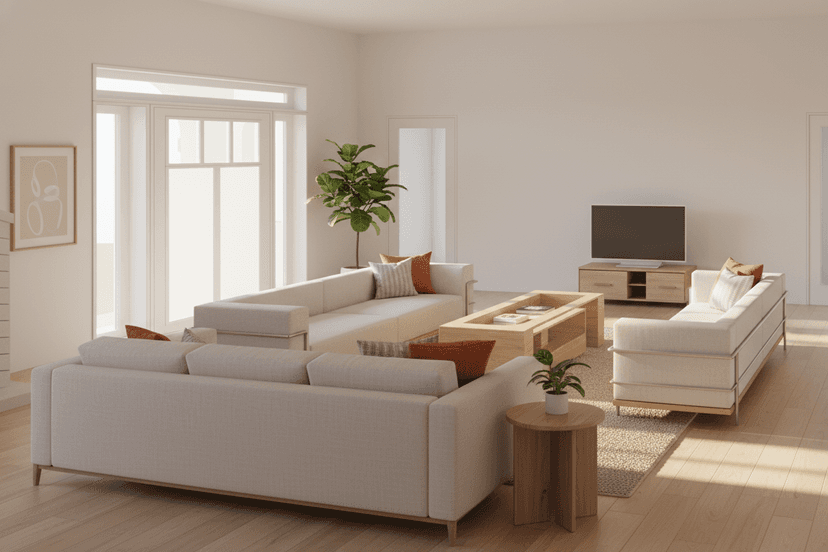 Finished bedroom interior after remodeling