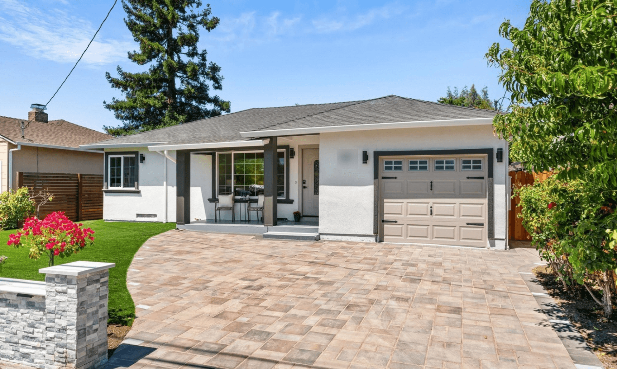 Front exterior of existing Sunnyvale home before 900 SF addition and renovation