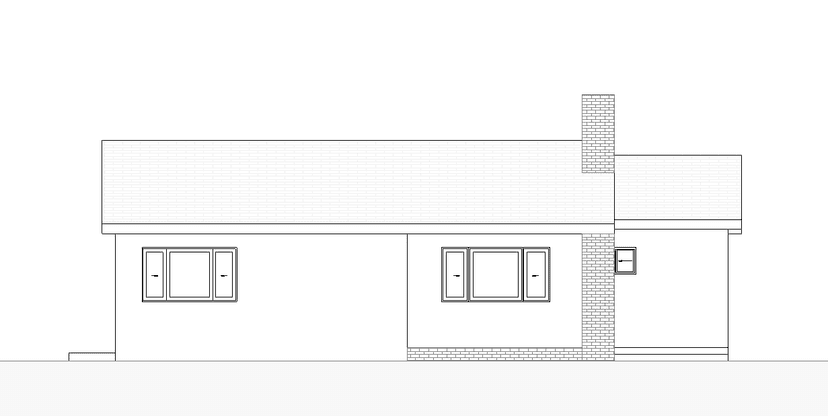 Exterior elevation drawing showing JADU facade and window placement