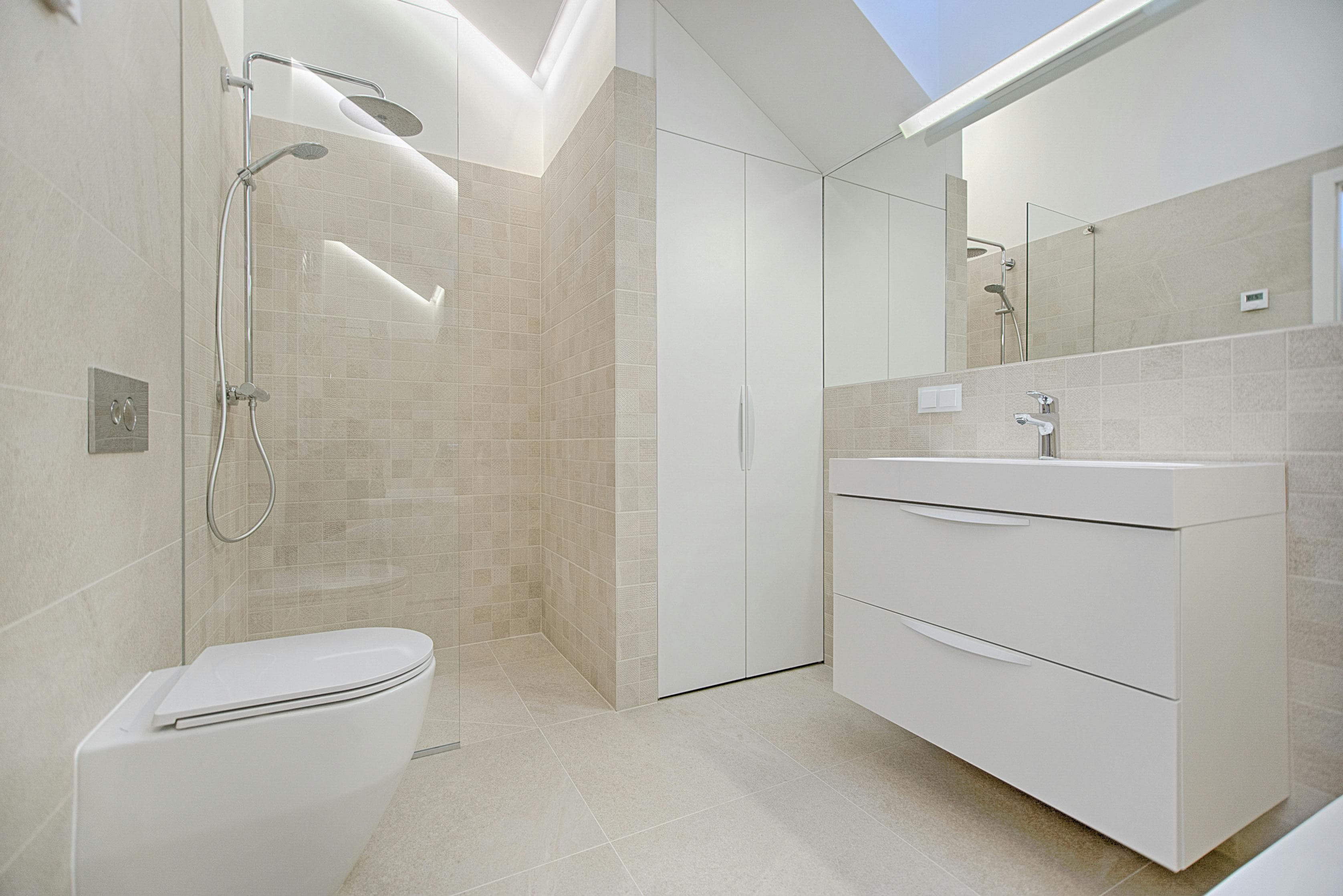 Modern bathroom remodeling with updated fixtures and layout