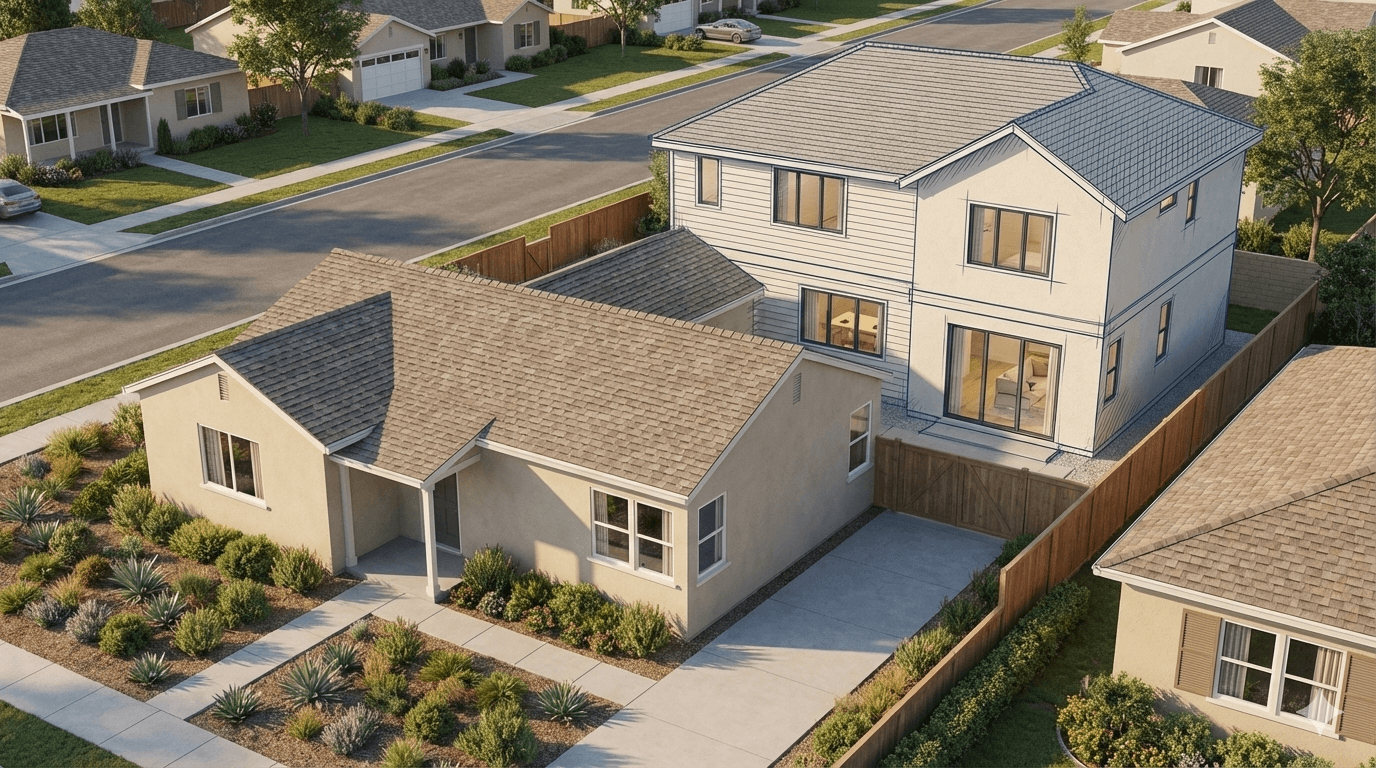 SB9 two-unit development with site planning